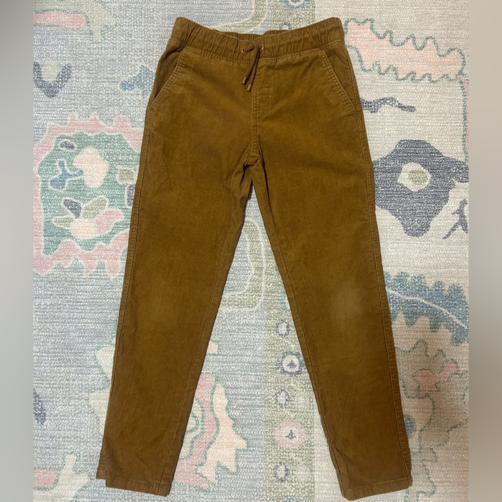 Cat & Jack drawstring, corduroy dark khaki pants. Size 10.